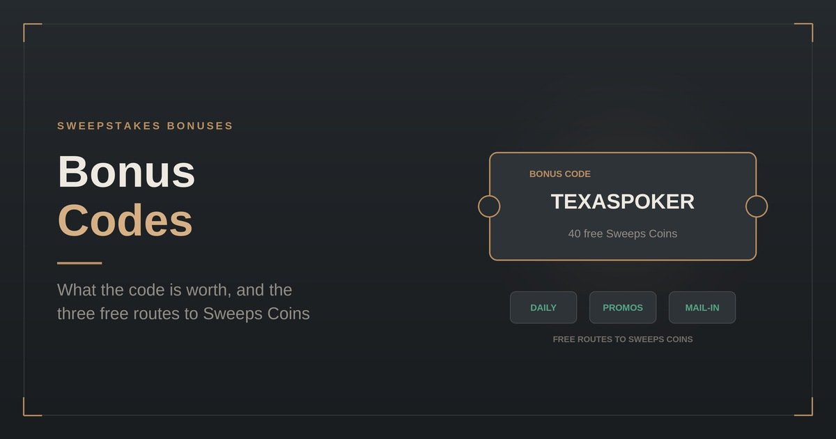 Texas Poker Club Bonus Codes: Get Your Free Sweeps Coins
